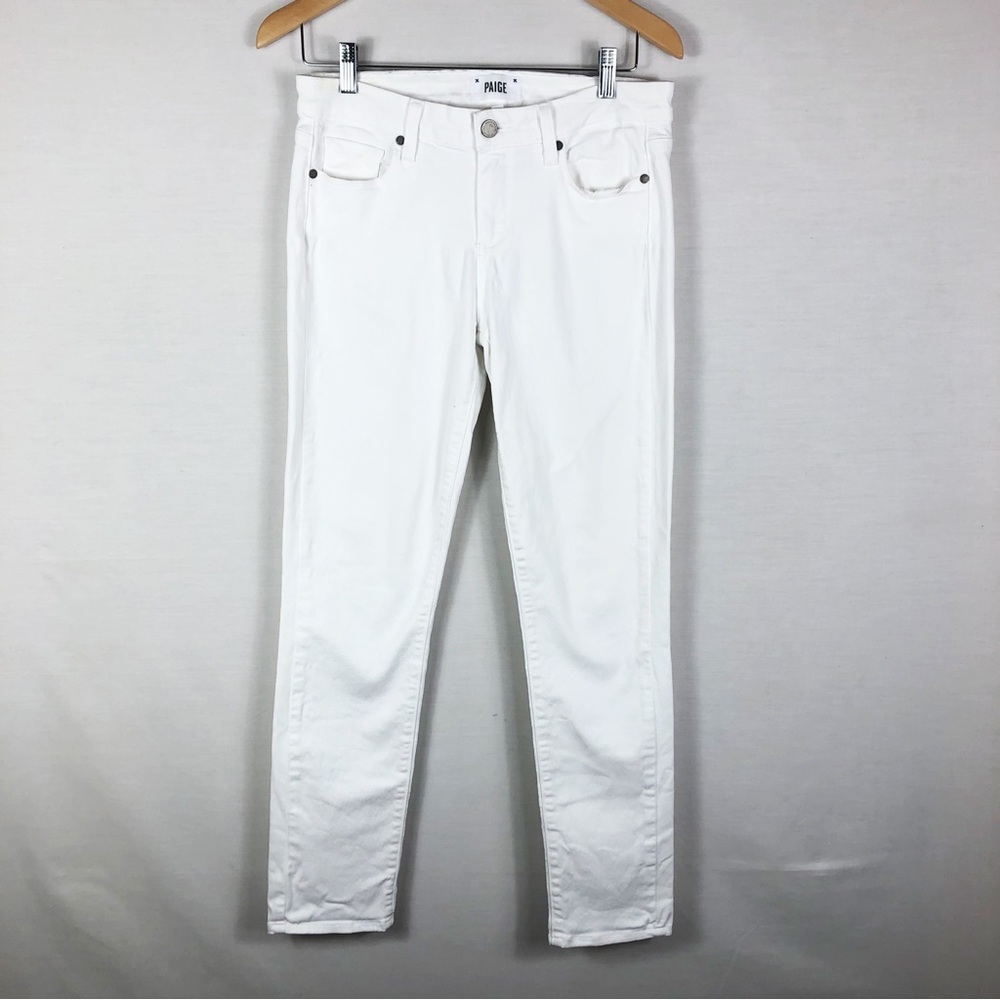 Paige Skyline Ankle Peg Skinny Jean | Optic White | Size 29